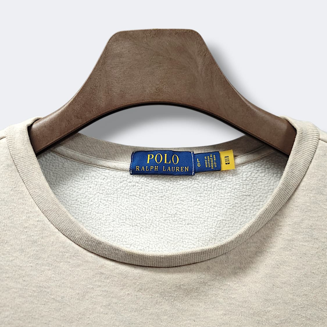 [L] 폴로 랄프로렌 베이지 크루넥 스웨트 기모 맨투맨 상품이미지9