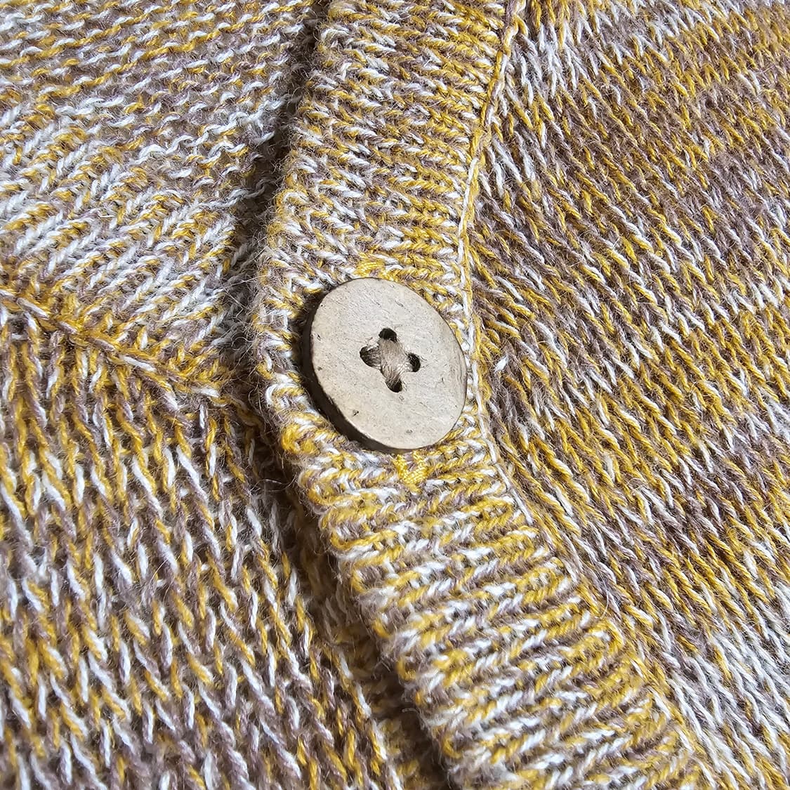 M L 95~100 Contribe 마 면 혼방 니트 가디건 브라운 공용 상품이미지4