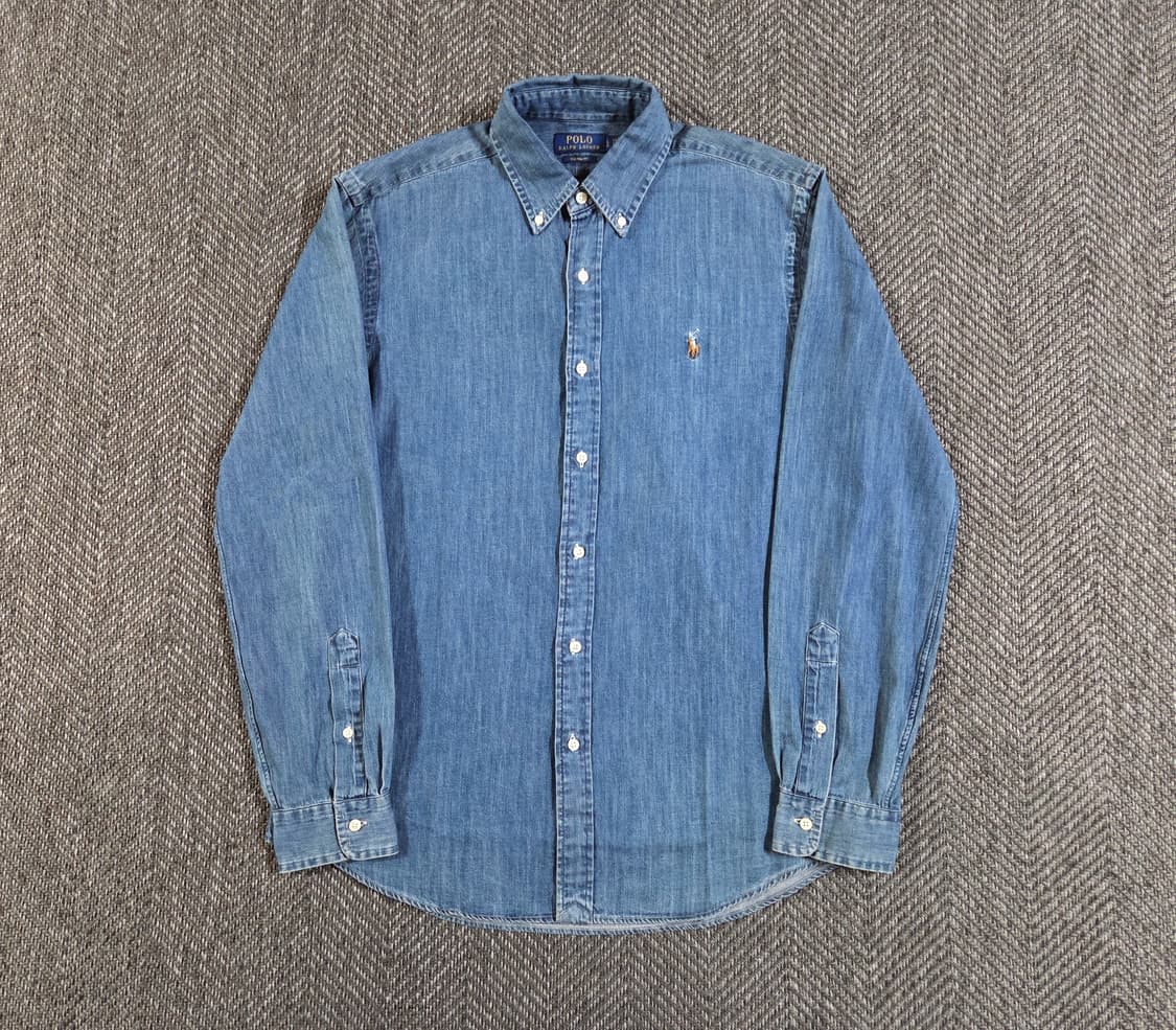 신형 QR 폴로 랄프로렌 클래식핏 샴브레이 데님셔츠 상품이미지1