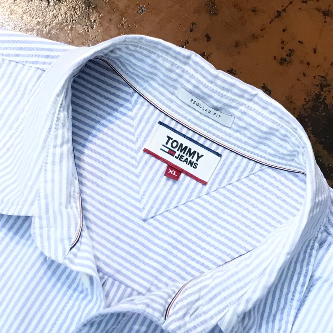 타미힐피거 라이트 블루 스트라이프 옥스포드 셔츠 남성 110 사이느 상품이미지4