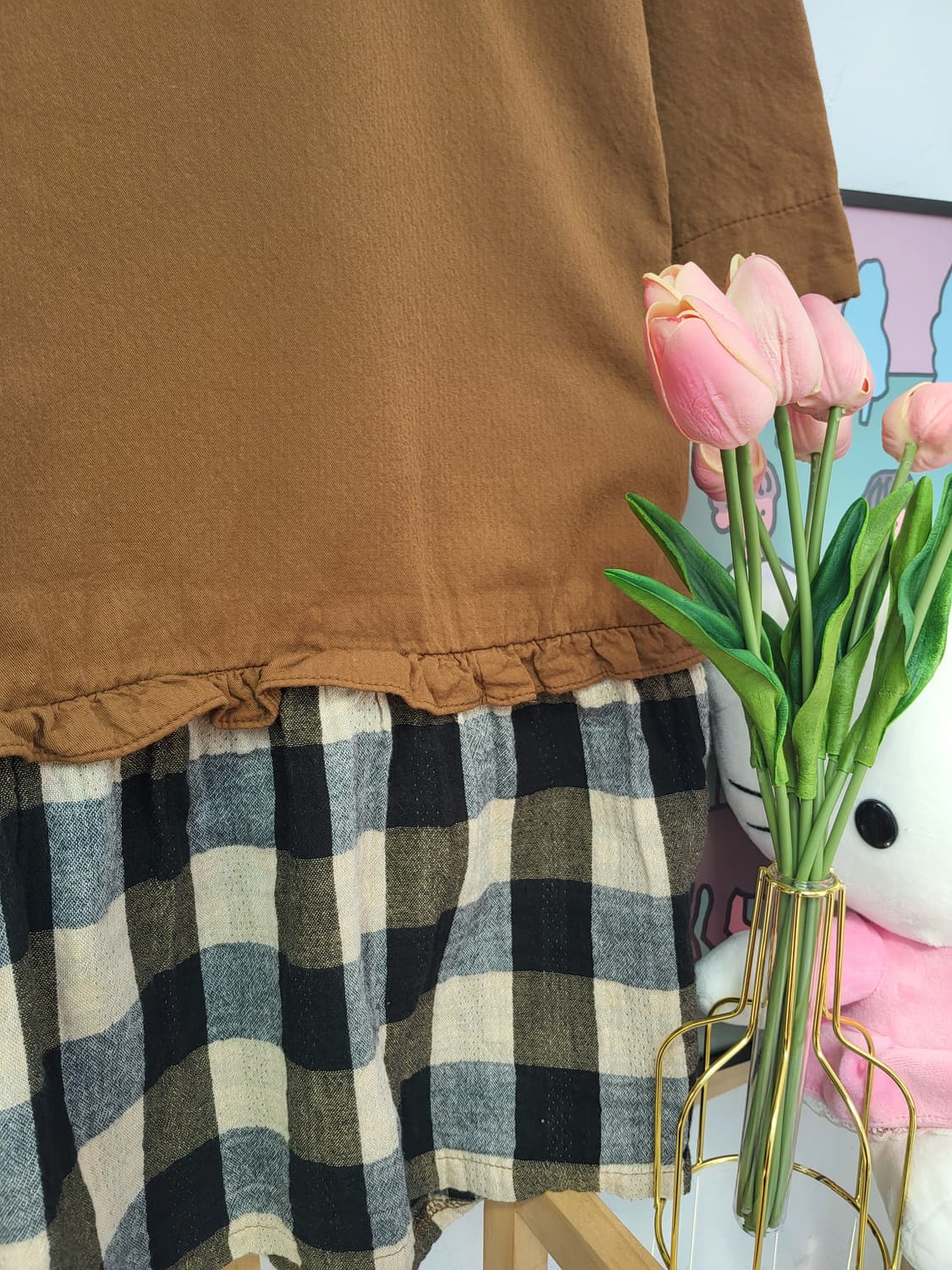 레이어드 체크 원피스 상품이미지6