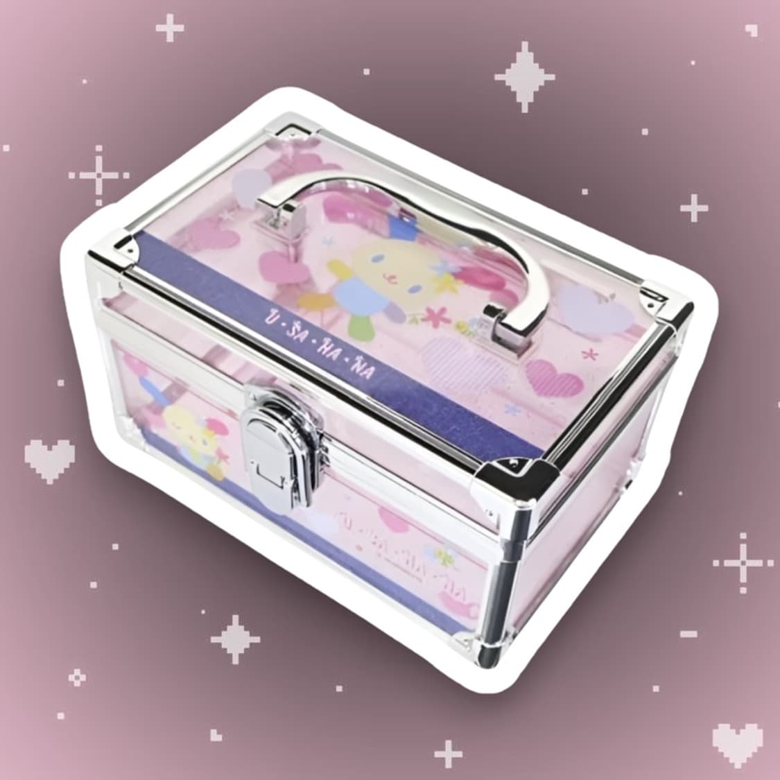 산리오 우사하나 핑크 데님 버니티 케이스 보석함 상품이미지2