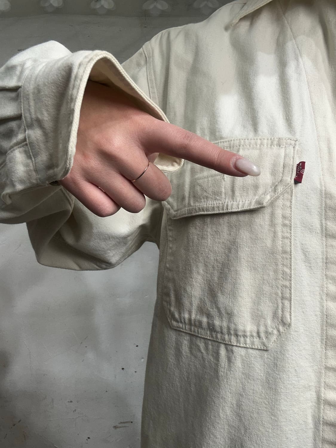 리바이스 아이보리 트러커 블루종 데님 자켓 청자켓 S 상품이미지4