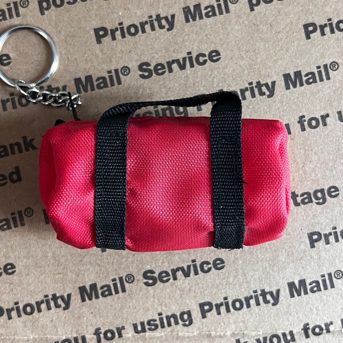 90s vtg Red Mini Pouch Keyring 상품이미지2