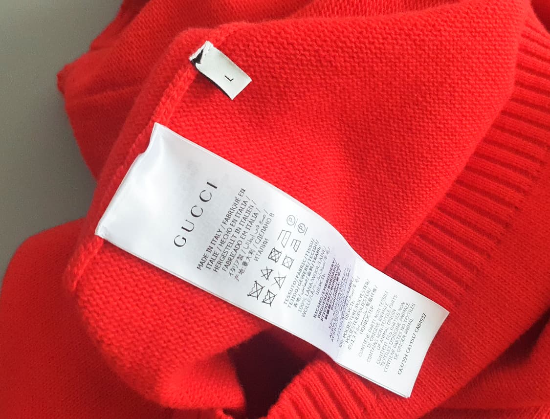 구찌 GG 로고 레드 가디건 상품이미지5