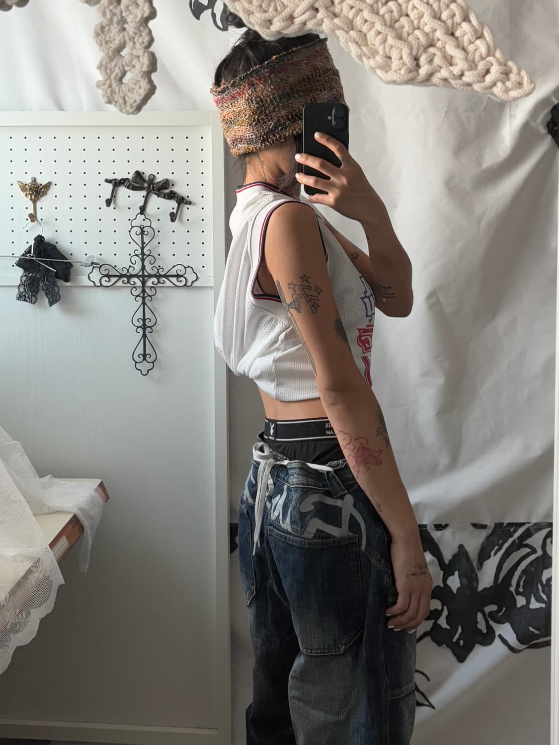 fubu back lettering cargo denim pants 상품이미지4