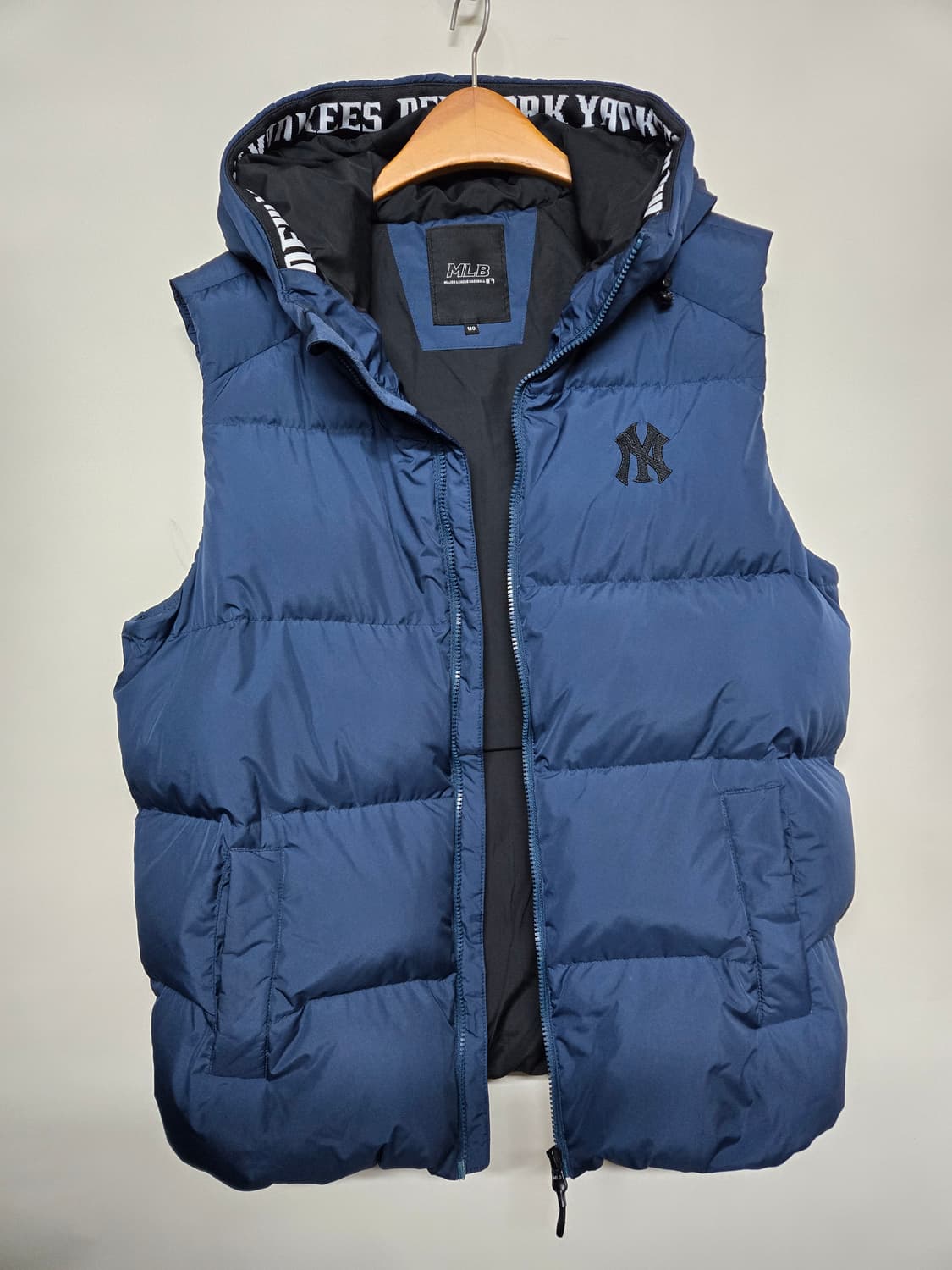 NLB 뉴욕 양키스 덕다운  후드 패딩 조끼 110 상품이미지4