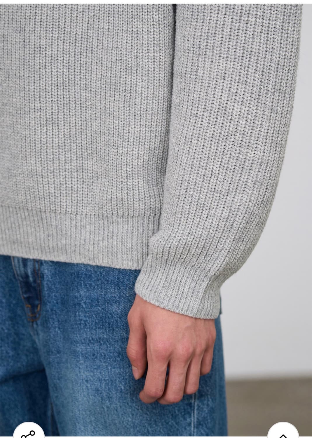 (새상품)(XL) 드로우핏 하찌 벌키 라운드 니트 [L.GREY] 판매 상품이미지6
