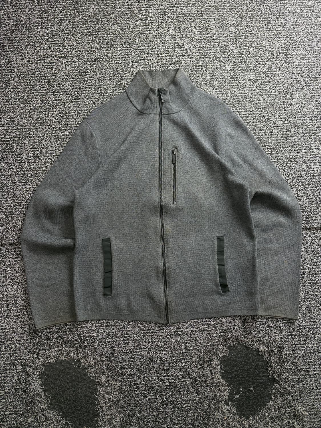 캘빈클라인 블랙 암패치 모크넥 니트 집업 3749 상품이미지2