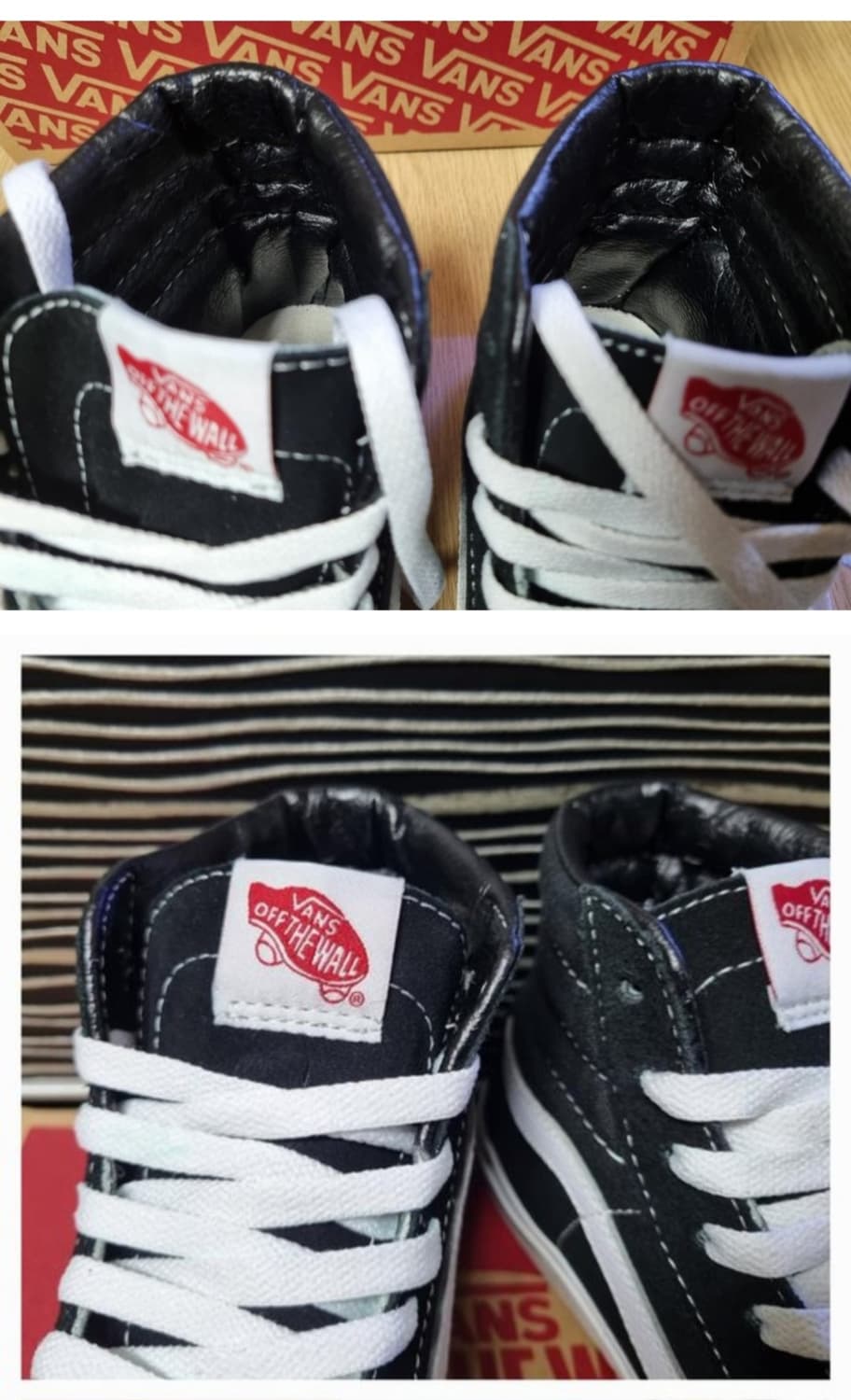 VANS 반스 블랙 화이트 하이탑 스케이트보드 슈 상품이미지6