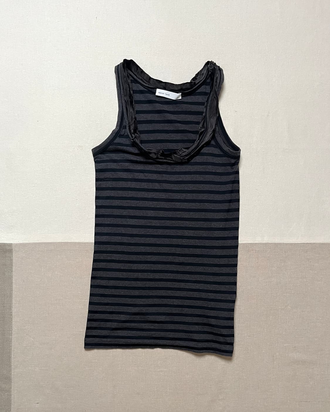 사카이 스트라이프 큐프라넥 슬리브리스 sacai 탱크탑 상품이미지1