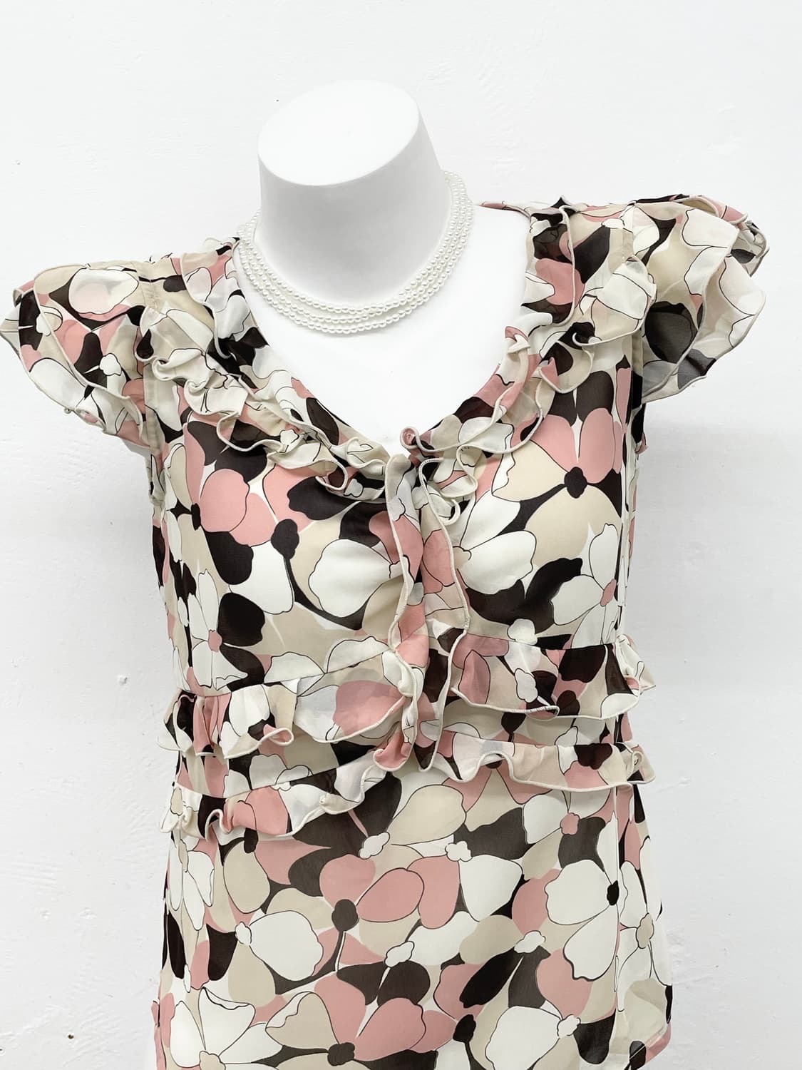 플로럴 시어 프릴 블라우스 상품이미지2