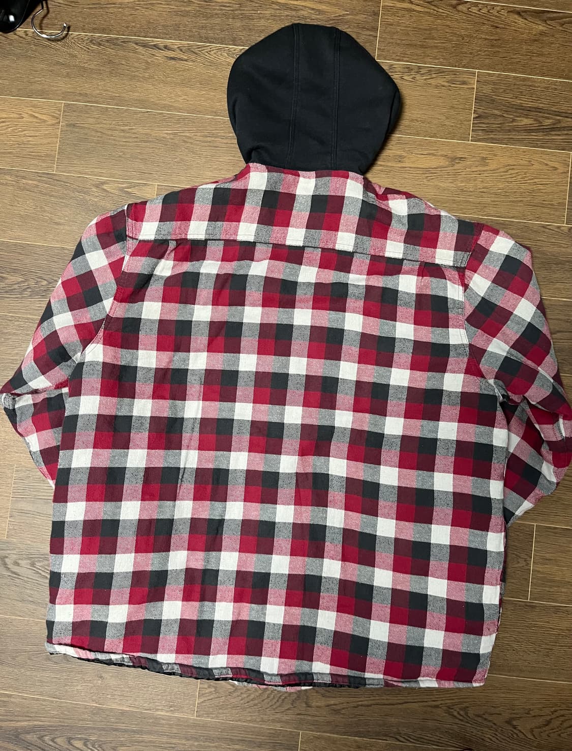 (XL) 랭글러 체크 셔츠 후드 자켓 상품이미지2