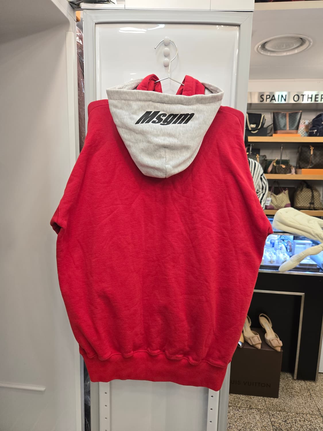 MSGM 로고 프린트 레드 후드티 상품이미지2