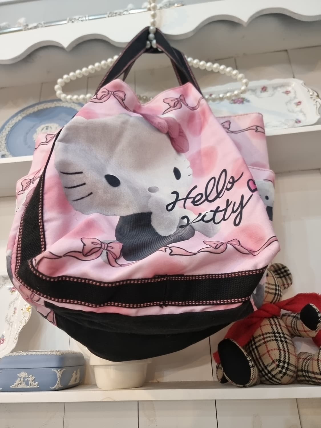 헬로키티  디아리시모 콜라보 리본 토트백 상품이미지4