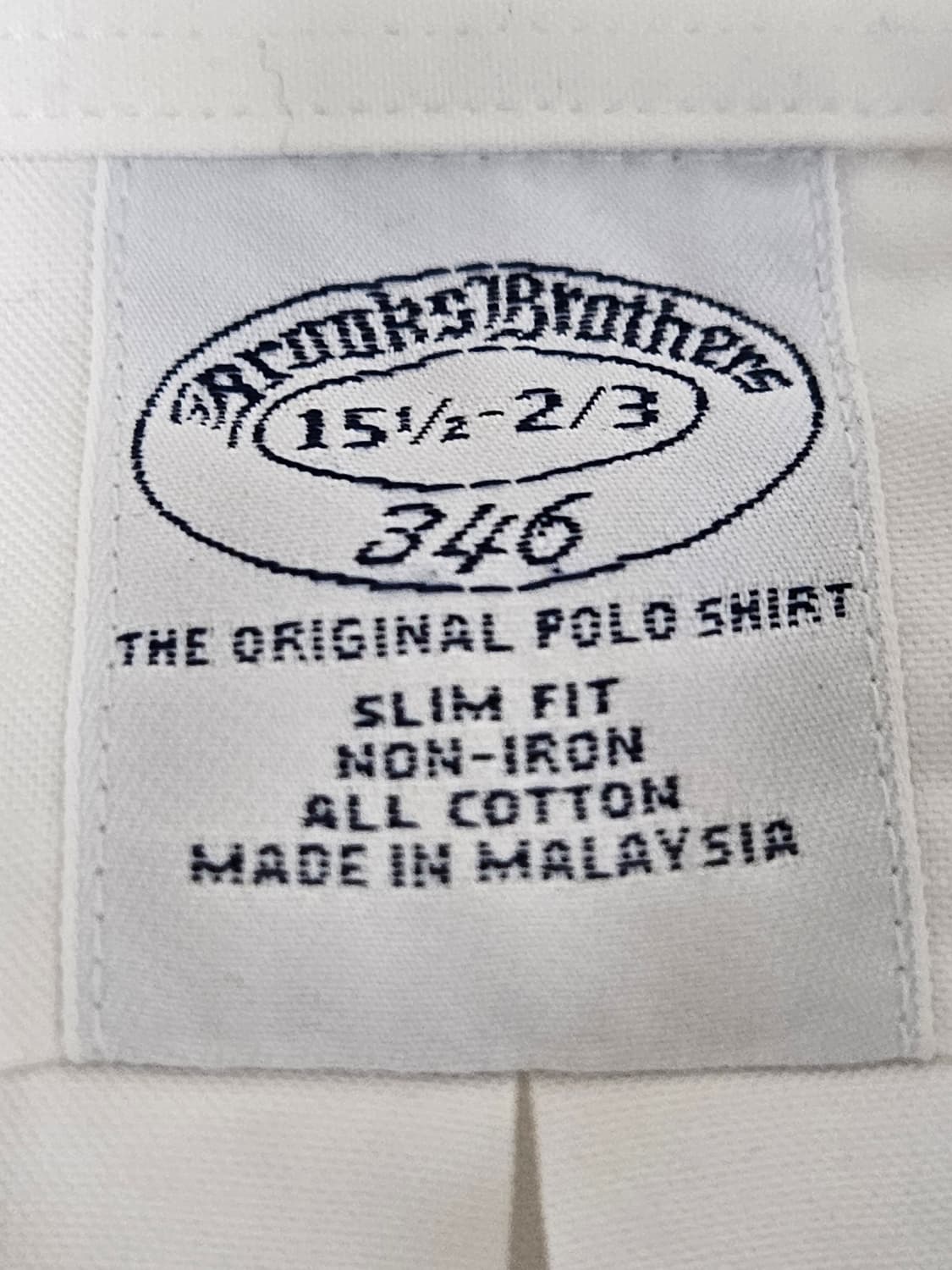 브룩스브라더스 화이트 346 셔츠 코튼 105-108 상품이미지3