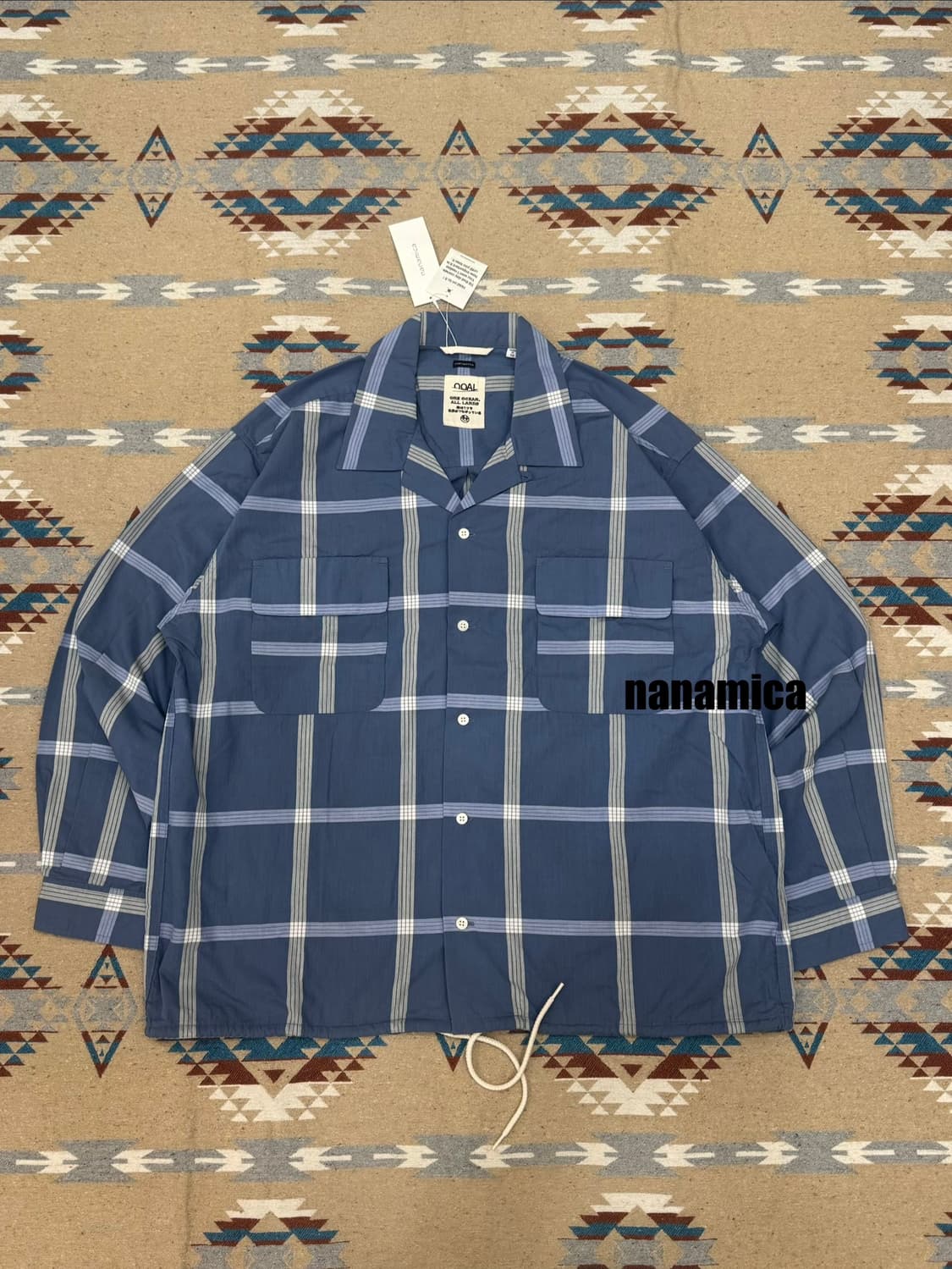 [M][100] 나나미카 팔라카 체크 셔츠 블루 상품이미지1