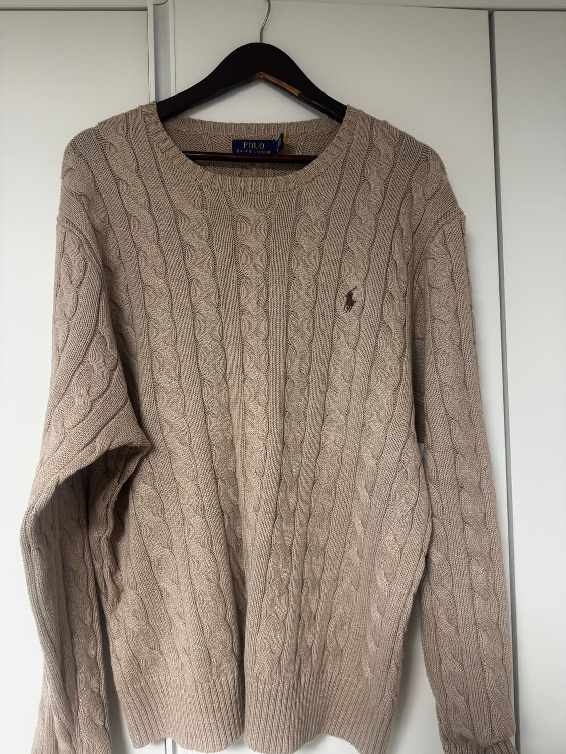 폴로랄프로렌 코튼 케이블 니트 스웨터 베이지 XL 상품이미지1
