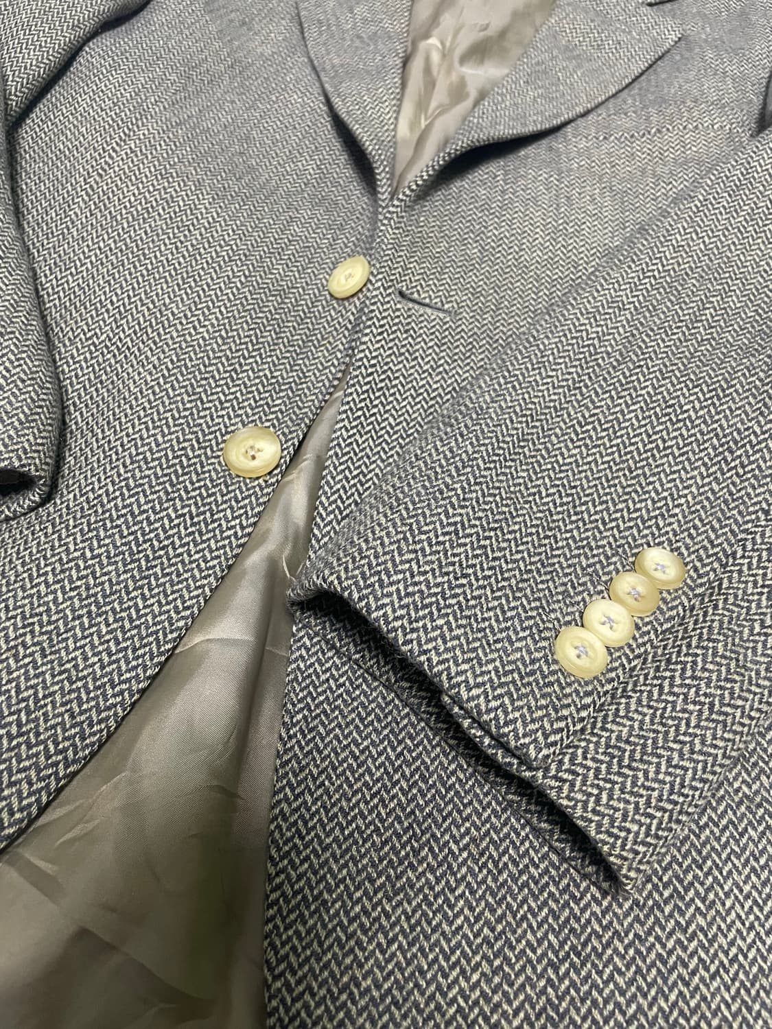 버버리 캐시미어 양모 하운드투스 블레이저 100~105 상품이미지3