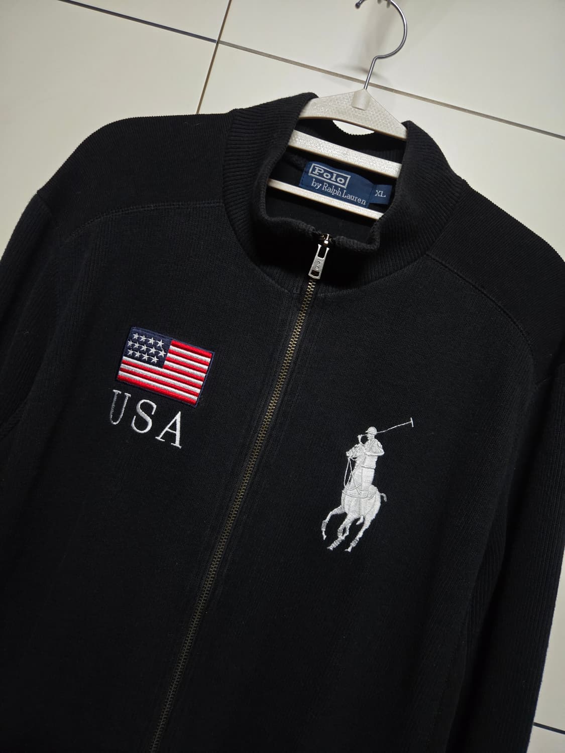 폴로 랄프로렌 빅포니 USA 성조기 니트 집업(네이비) 상품이미지1