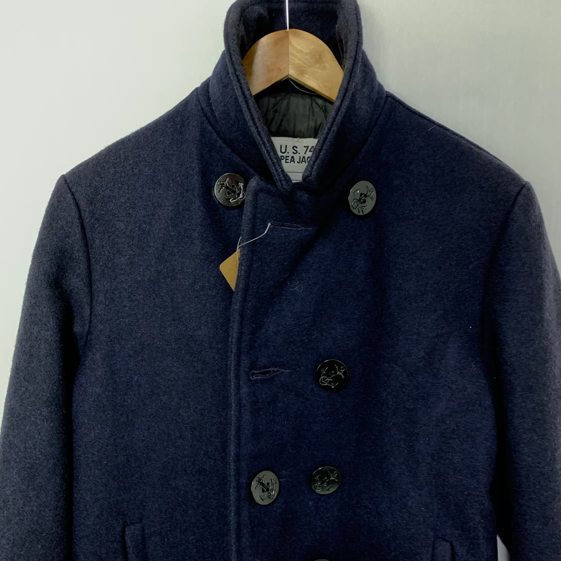 쇼트 schott 빈티지 하이넥 피코트 더블 브레스트 네이비 숏코트 상품이미지6