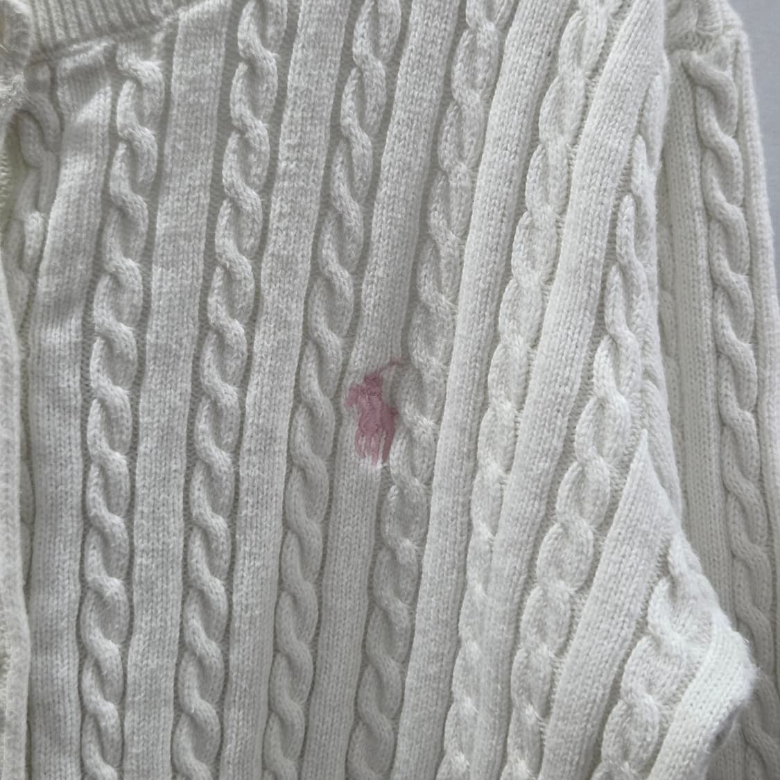 폴로랄프로렌 여아 케이블 니트 가디건 화이트 M/8/10  상품이미지2