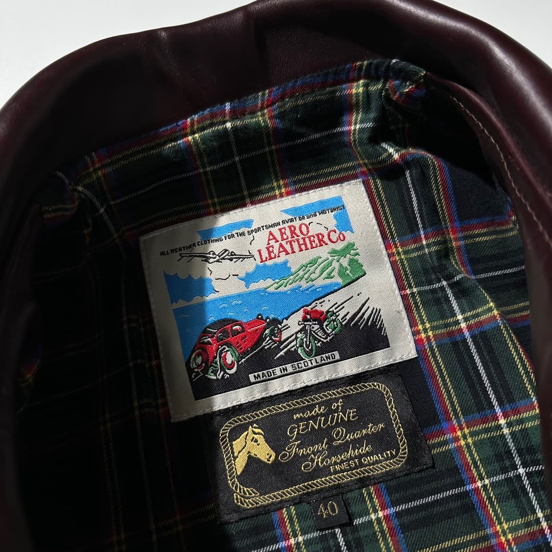 에어로 레더 홀스하이드 하프 벨티드 디럭스 싱글 자켓 상품이미지5