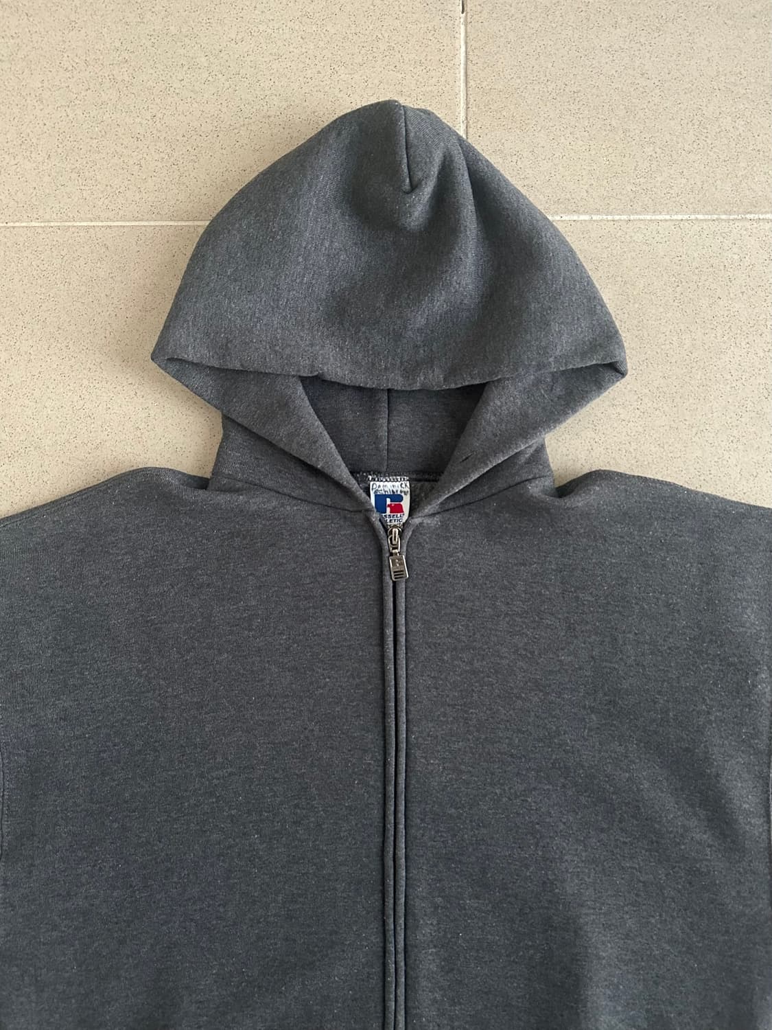 90s 빈티지 러셀 후드집업 다크그레이 L 상품이미지4