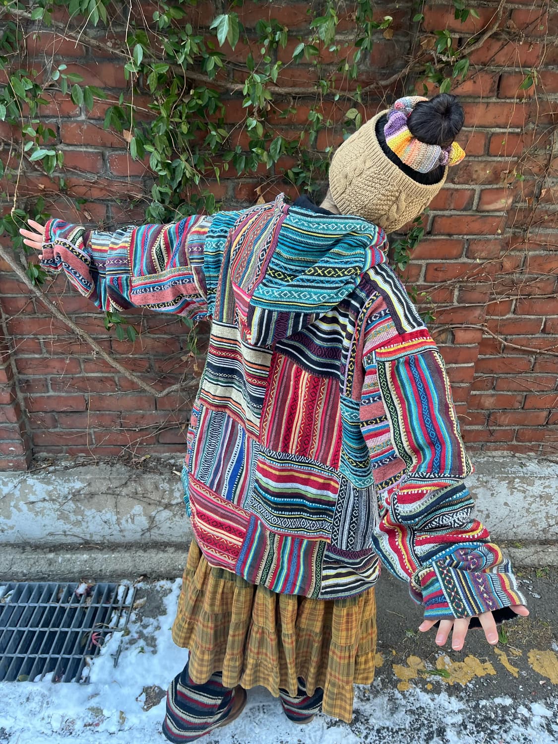 히피 패치 후드 집업 아우터 상품이미지6