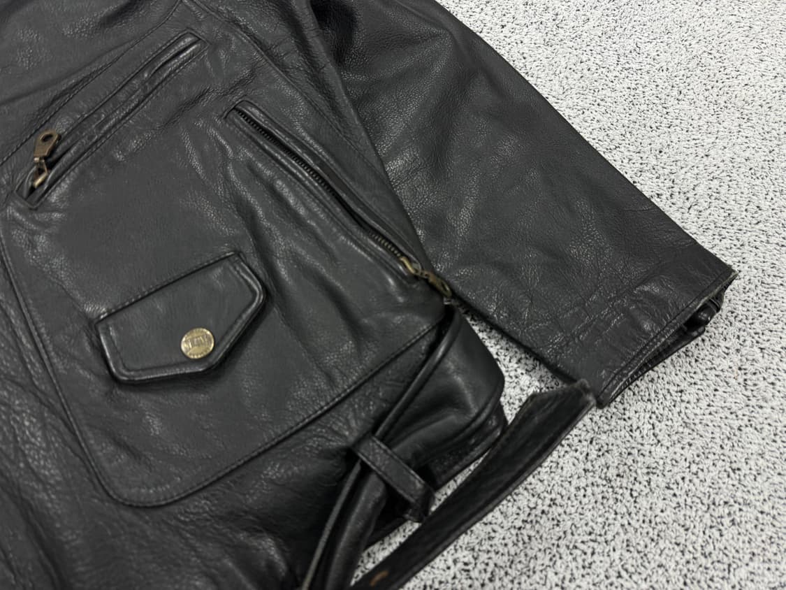 Shane 90s 카우레더 라이더자켓 상품이미지6