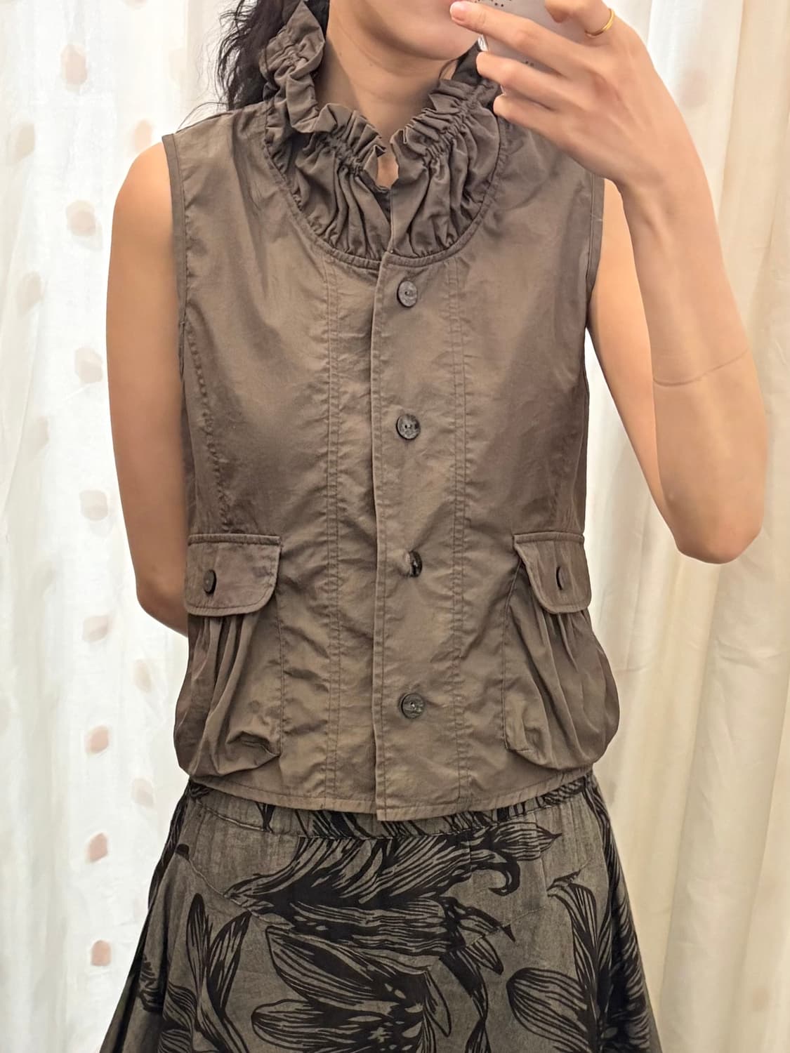 jpn vintage ruffle vest jaket 상품이미지3