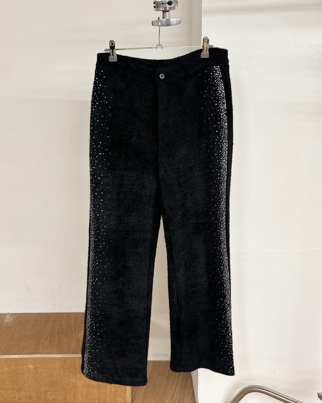 브루앙 블랙 라인스톤 팬츠 상품이미지1