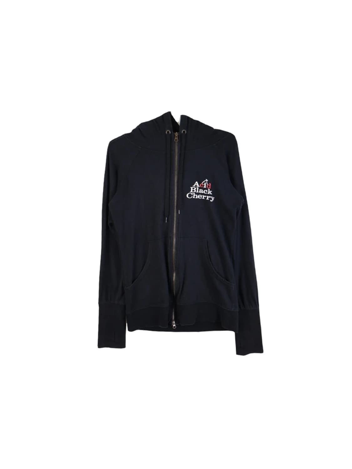 애시드 블랙 체리 블랙 후드 집업 상품이미지5