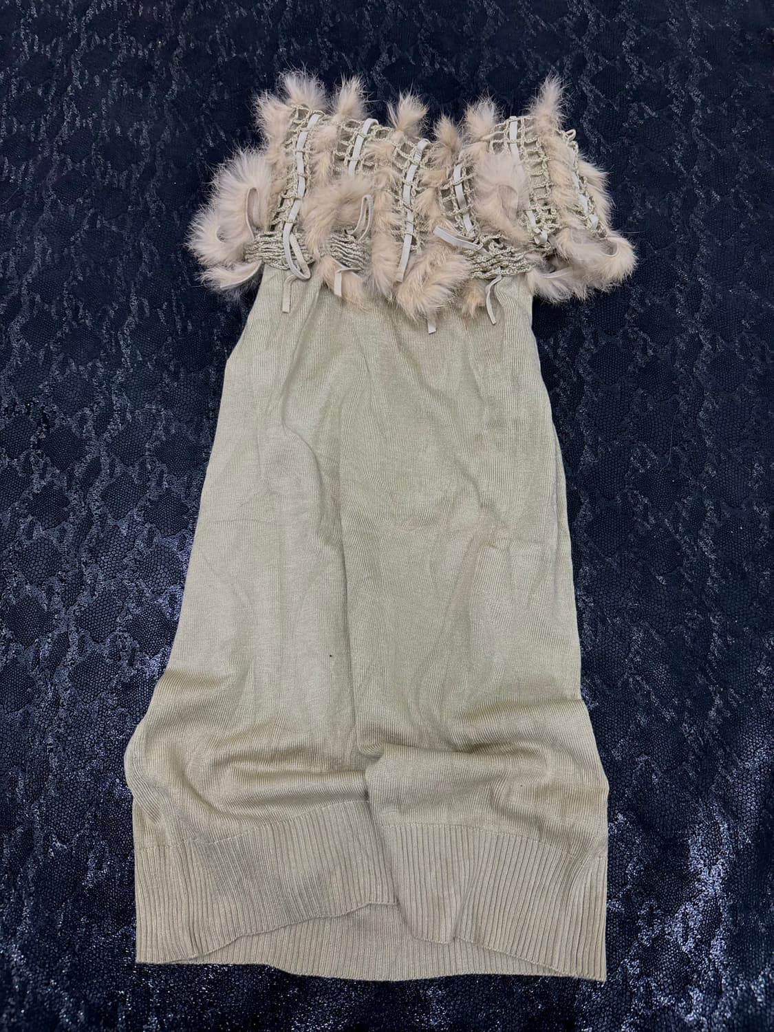 “Vintage” Fur Detail Sleeveless 상품이미지5