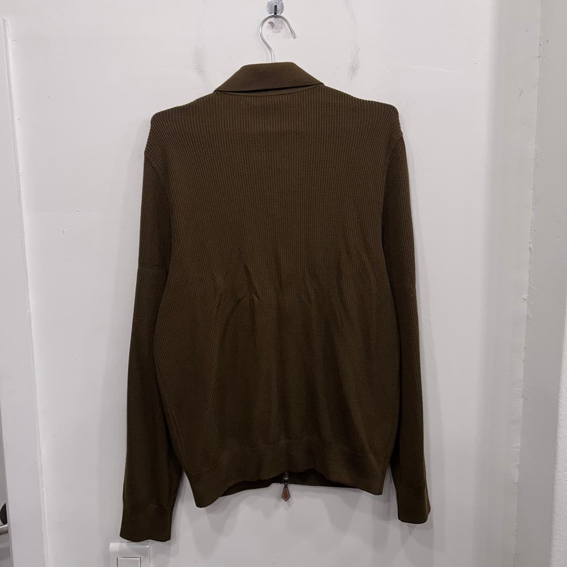 애르메스 울 카라 골지 니트집업 상품이미지5