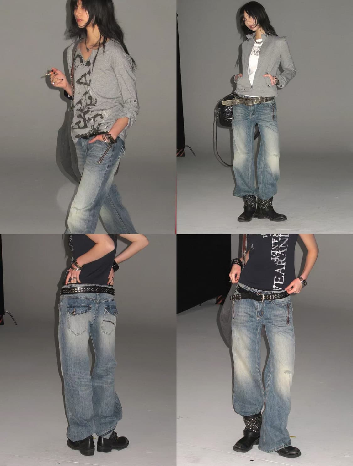 wearAndtear 더블 지퍼 워싱 포켓 로우데님팬츠 M 상품이미지1