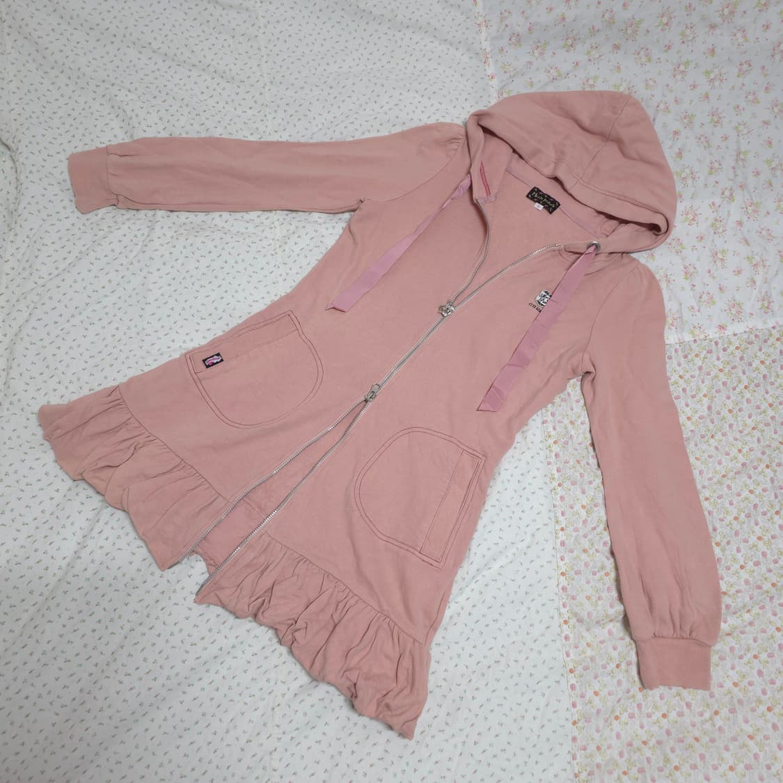 메조피아노 후드 프릴 원피스 집업 투웨이 갸루일브히메갸루 상품이미지2