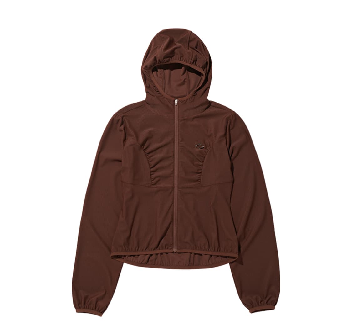 미스치프 HOODED WAFFLE ZIP-UP_BROWN 상품이미지1