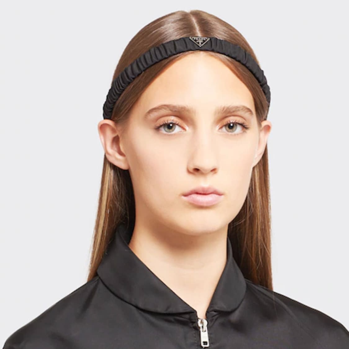 새상품 프라다 리나일론 헤어밴드 머리띠 그레이 컬러 상품이미지1