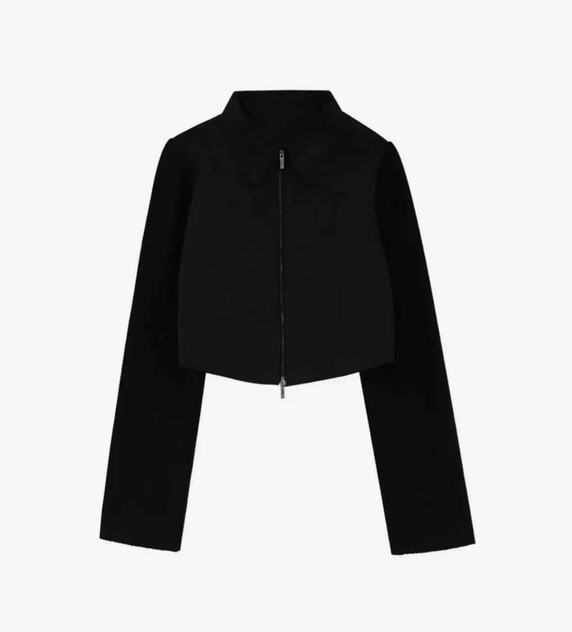 트리밍버드 Knit Sleeve Cropped Jacket black 상품이미지1