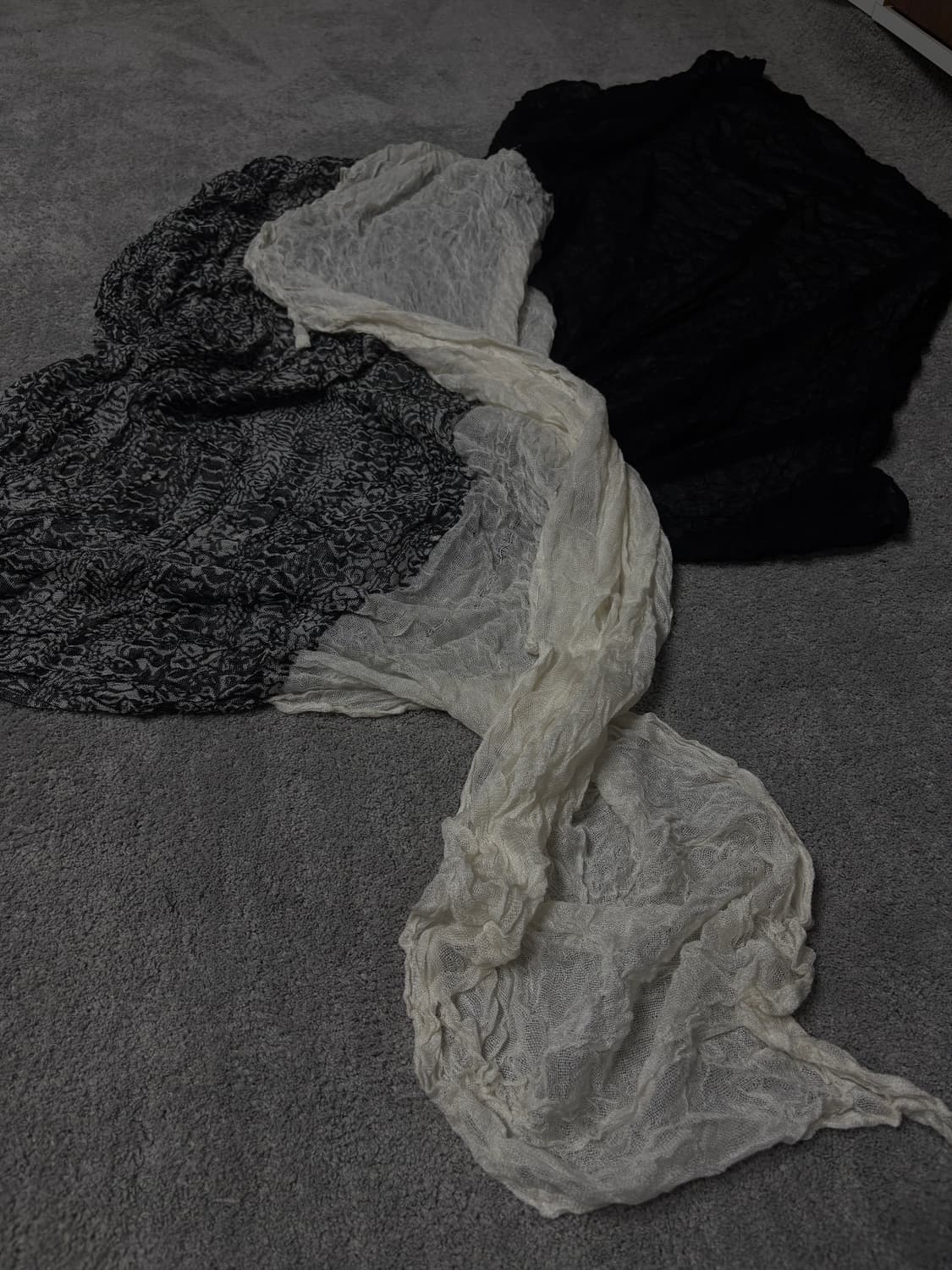 Vintage v-kei punk mood layerd scarf 상품이미지1