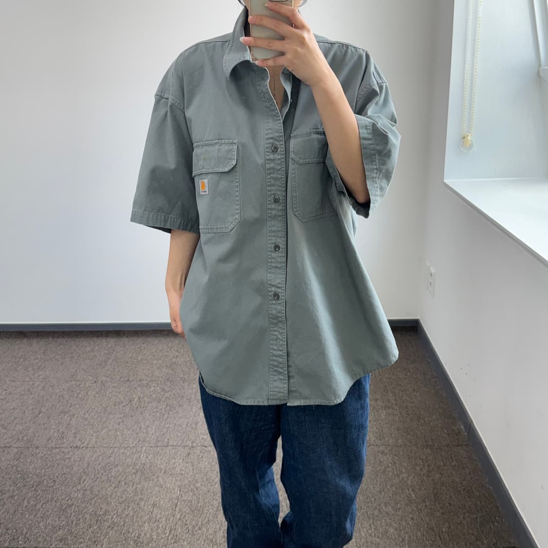 Carhartt 칼하트 원포켓 카키 반팔셔츠   상품이미지1