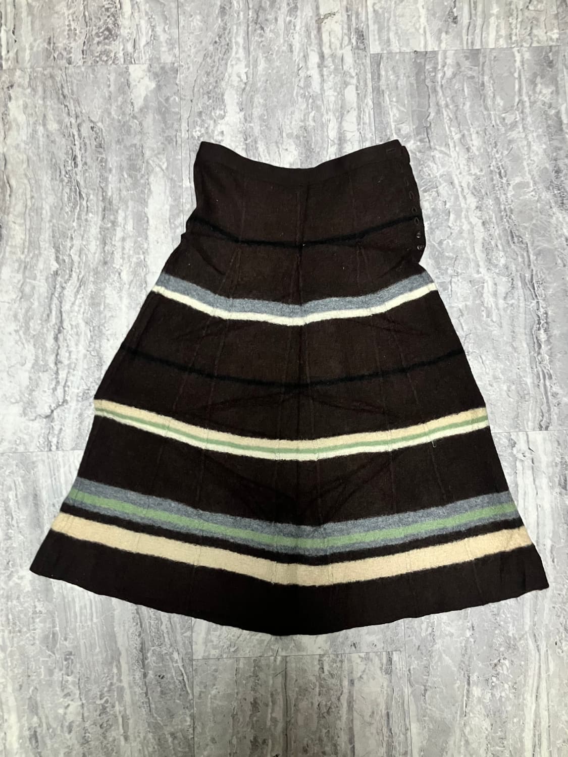 일본빈티지 Coeurblanc 할메카지모리걸 스트라이프 니트미디스커트 상품이미지1