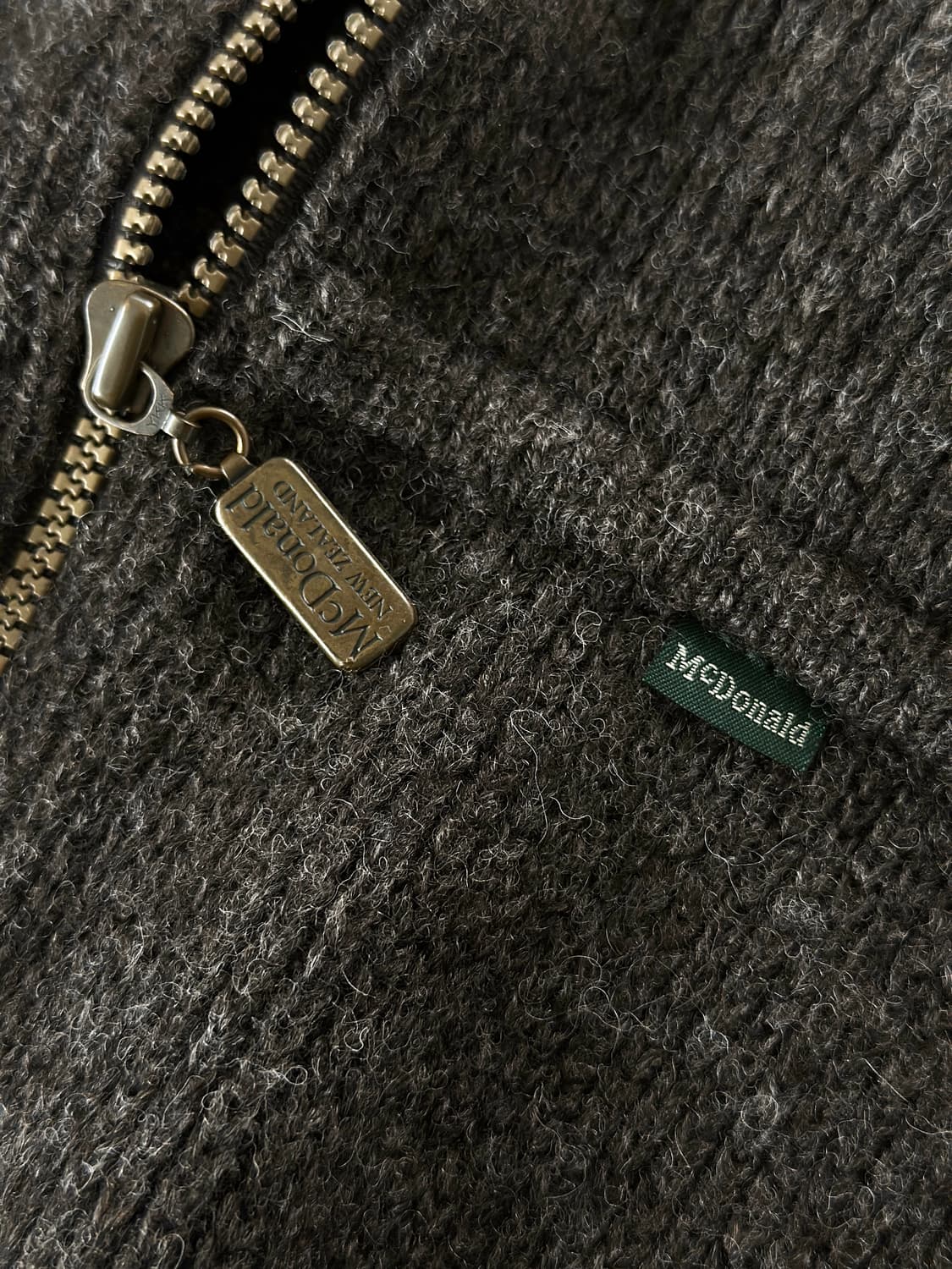 (Rare)80~90s 빈티지 맥도날드 뉴질랜드 퓨어 울 집업 니트 상품이미지5