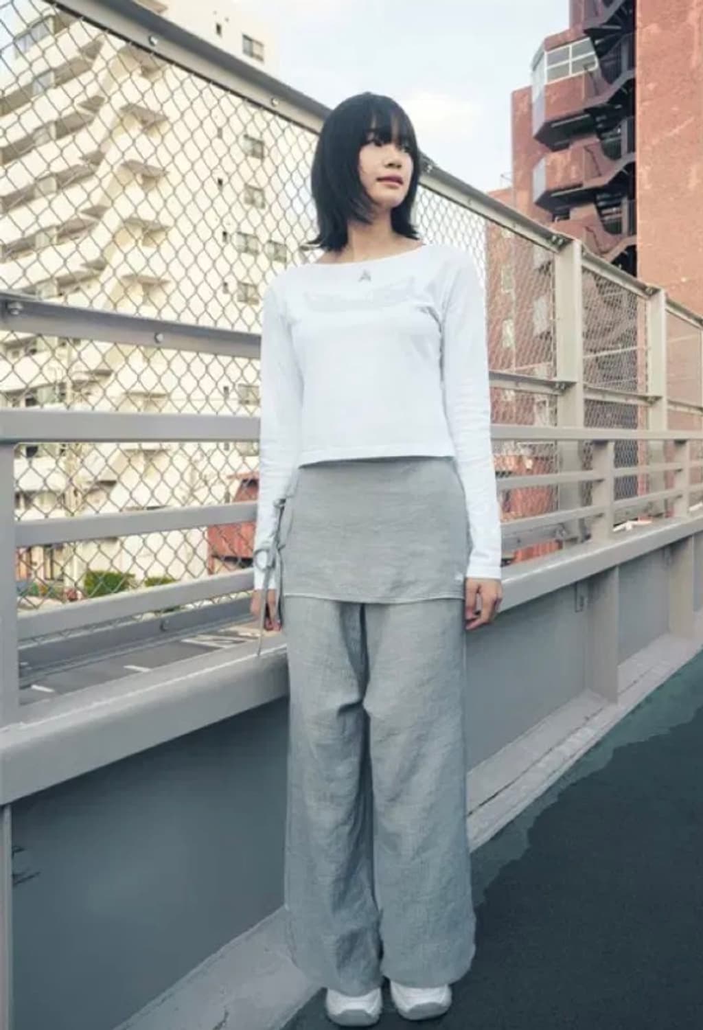 허그유어스킨 스커트 레이어드 팬츠 그레이 상품이미지2