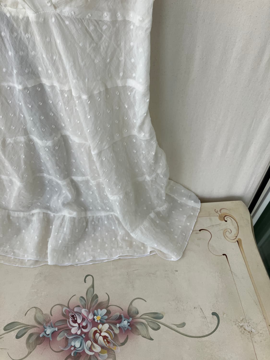 ivory dot sheer dress blouse 상품이미지3