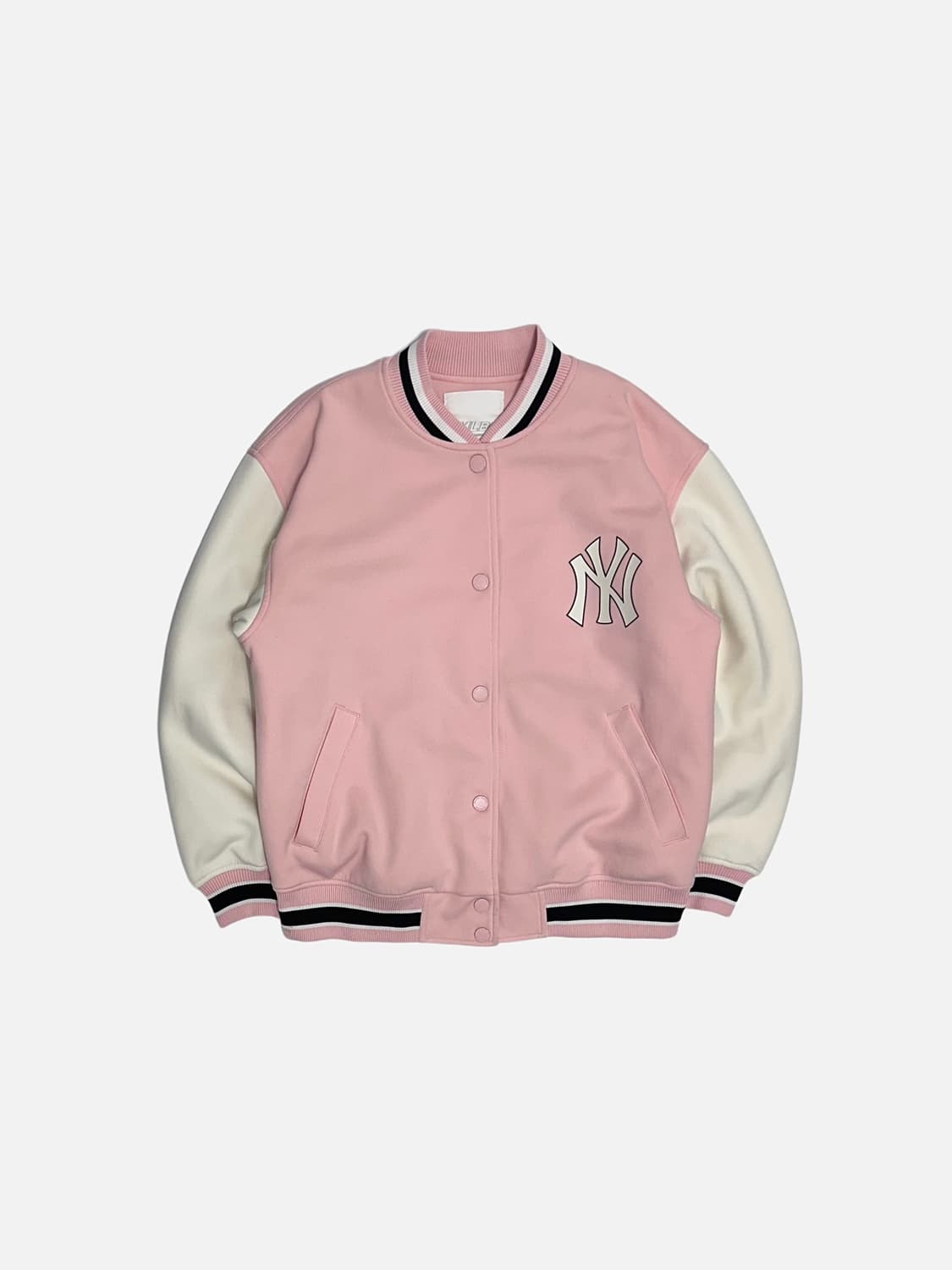 MLB 뉴욕양키즈 핑크 배색 바시티 자켓 야구점퍼 블루종 상품이미지1
