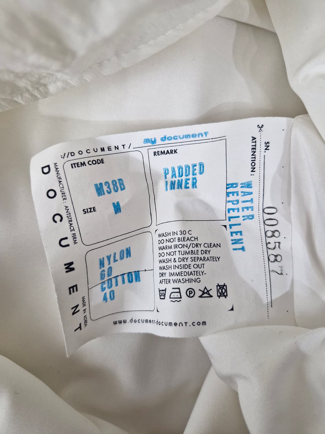 DOCUMENT 도큐먼트 패디드 파자마 셔츠(M) 상품이미지8