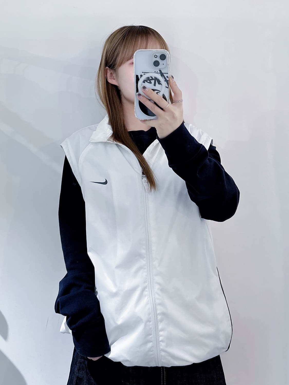 나이키 골프 화이트 투웨이 바람막이 상품이미지4