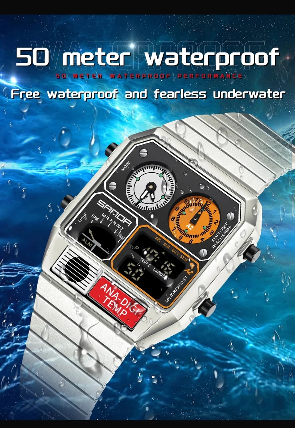 다기능 방수 온도계 스탑워치 전자 시계 상품이미지4